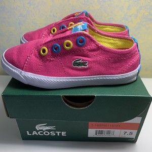 GIRL'S LACOSTE MARCELLI SPI 7.5 US 23.5 EU pink boho SNEAKERS SHOES toddler kid